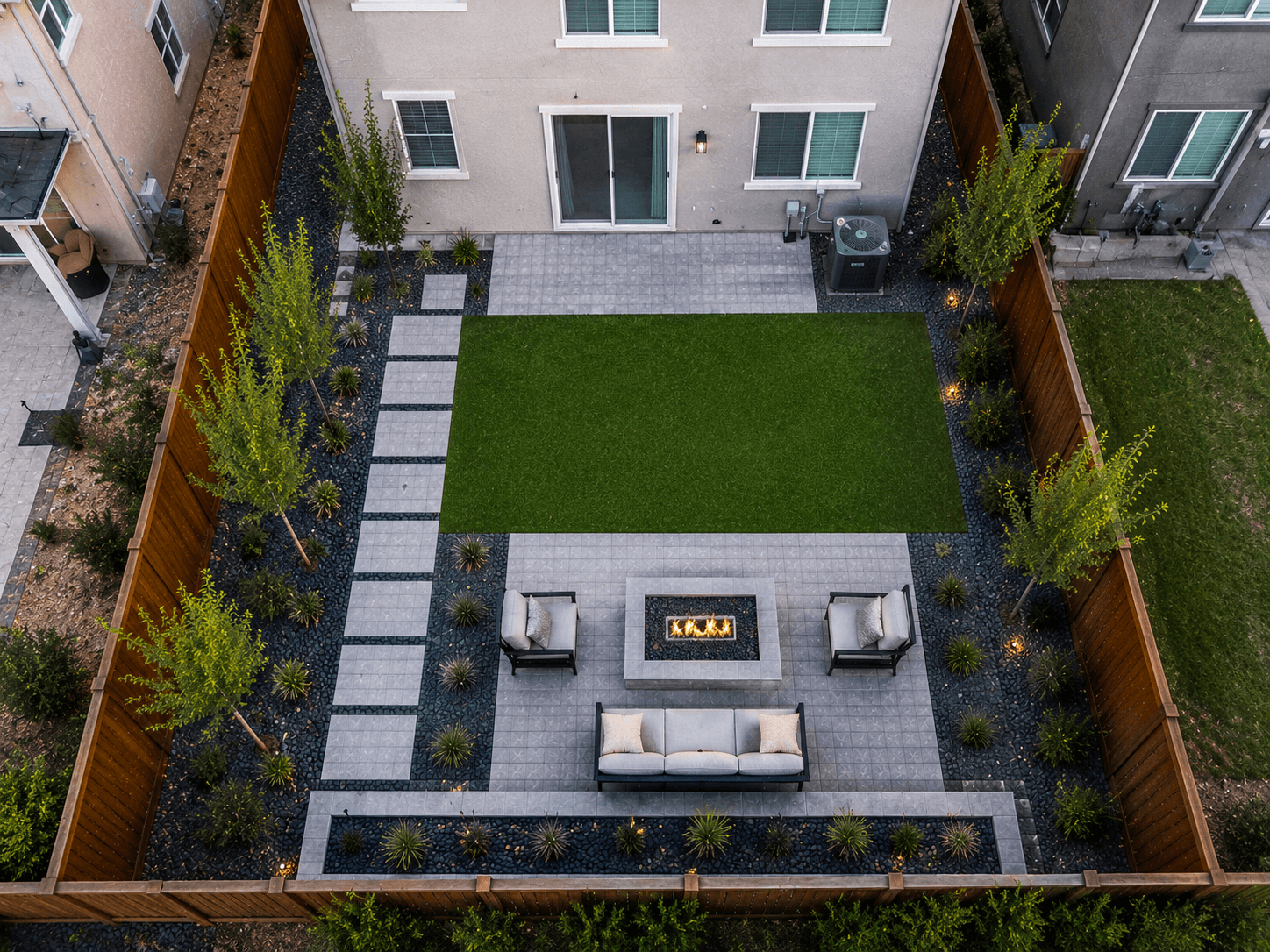 Modern Front Yard Landscape Sacramento