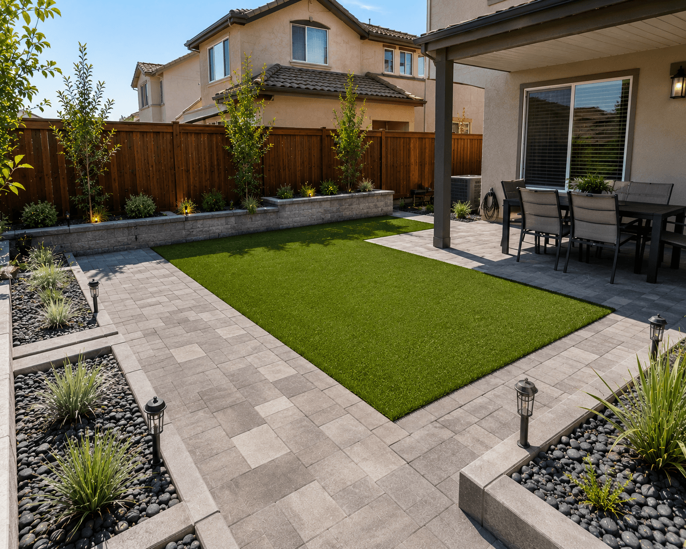 Rock and Mulch Landscape Sacramento